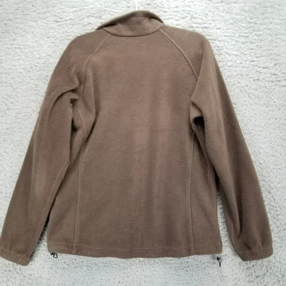 Columbia Jacket Womens Large Brown Fleece Long Sleeve Full Zip - Picture 9 of 10